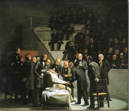 Anestesia primeira com éter-Robert Hinckley, 16.10.1846-Boston